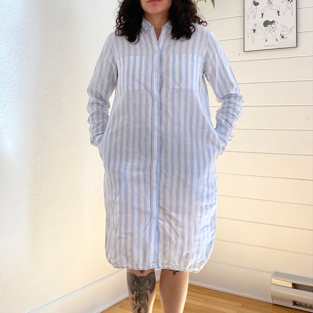 Everlane Blue and White Striped Dress